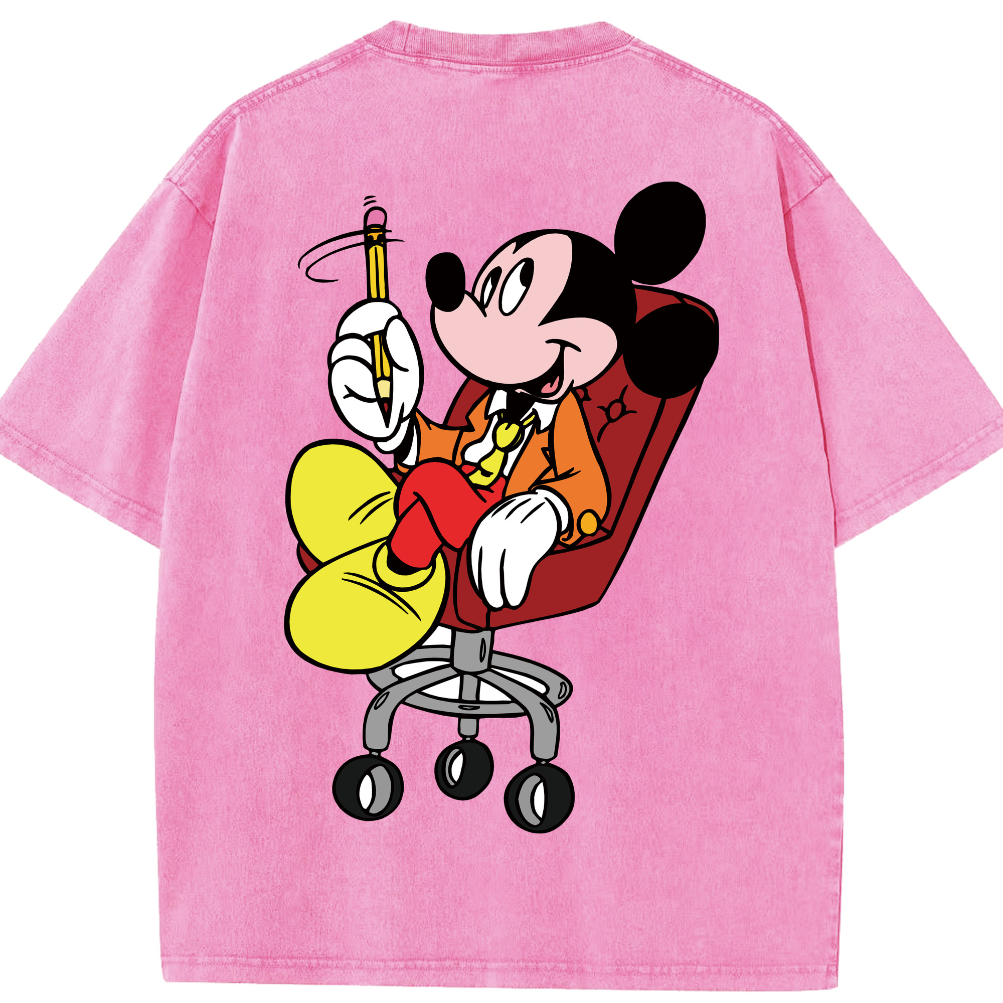 （画像用） ミッキーマウス Mickey Mouse 綿100% ヴィンテージ風 半袖Tシャツ（背面プリント）